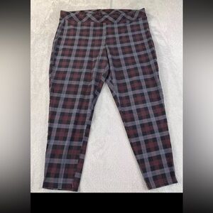 Torrid Women’s Pull On Purple Plaid Cropped Stretchy Pants Size 3